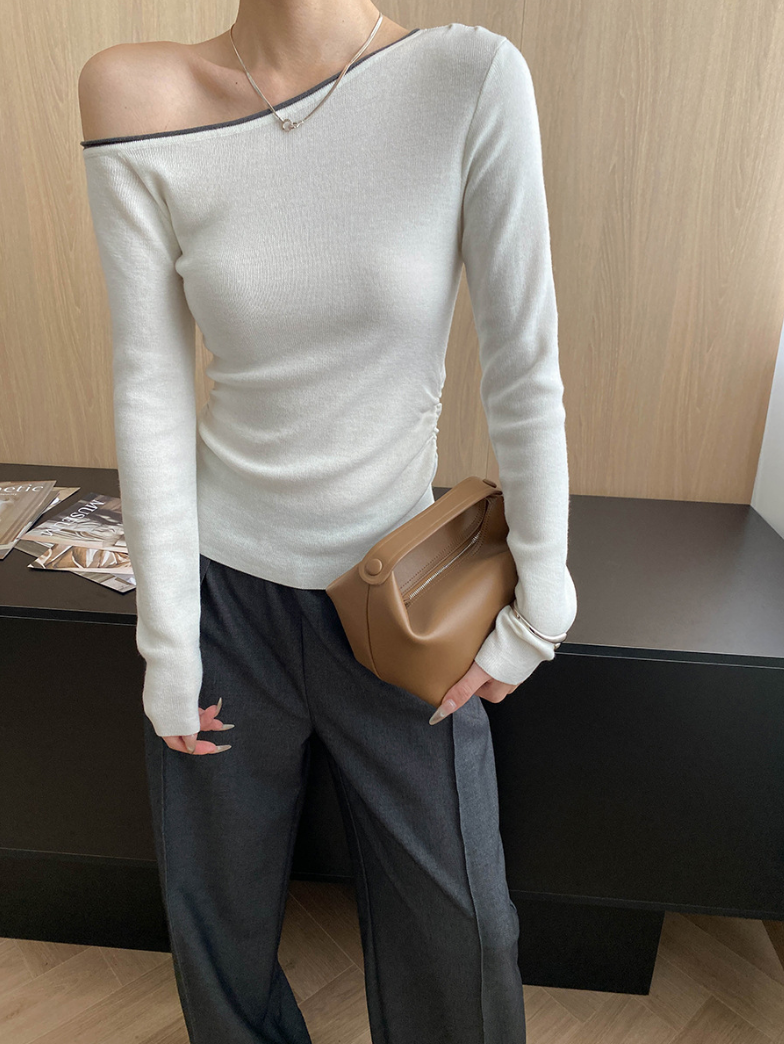 バイカラーワンショルトップス