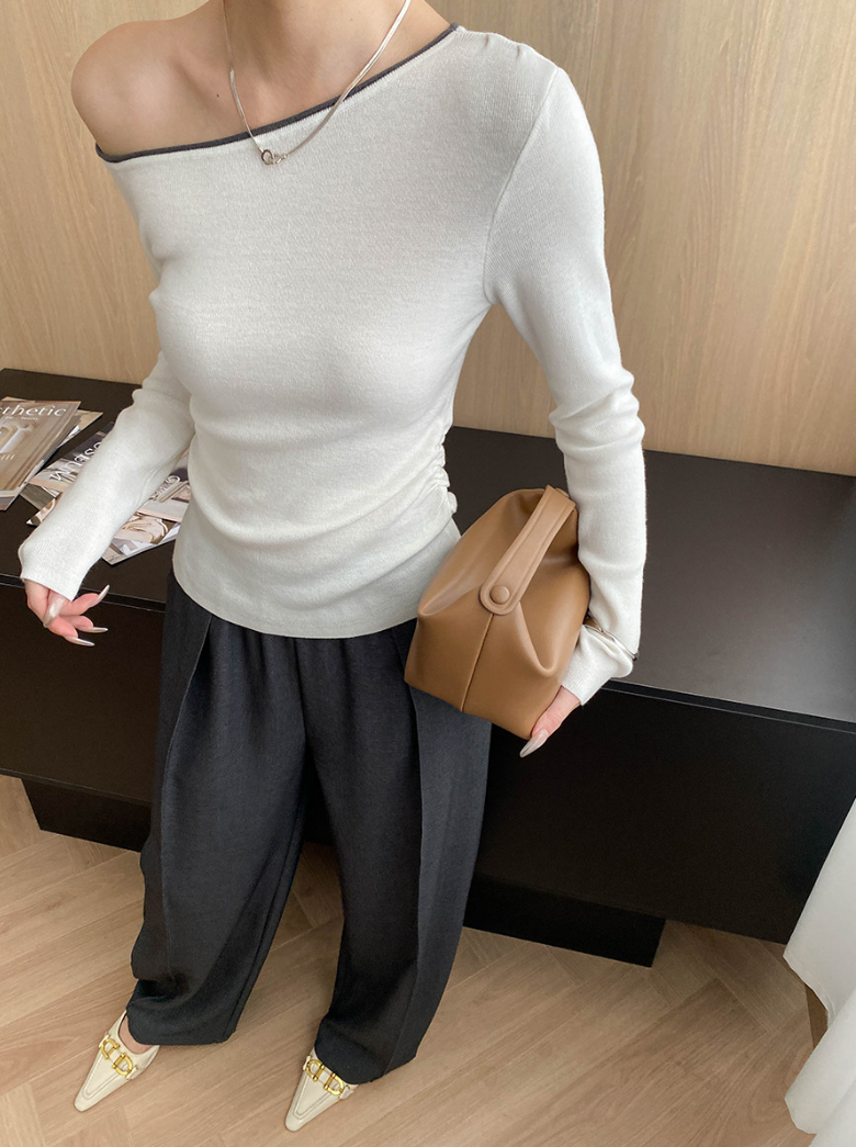 バイカラーワンショルトップス