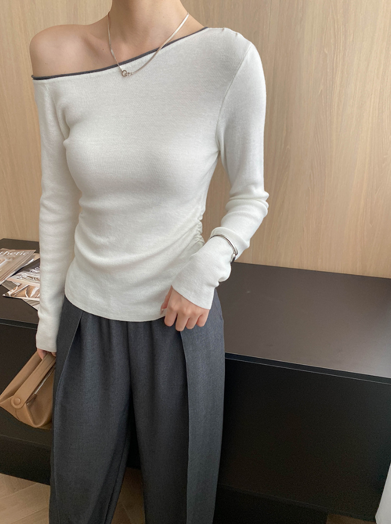 バイカラーワンショルトップス