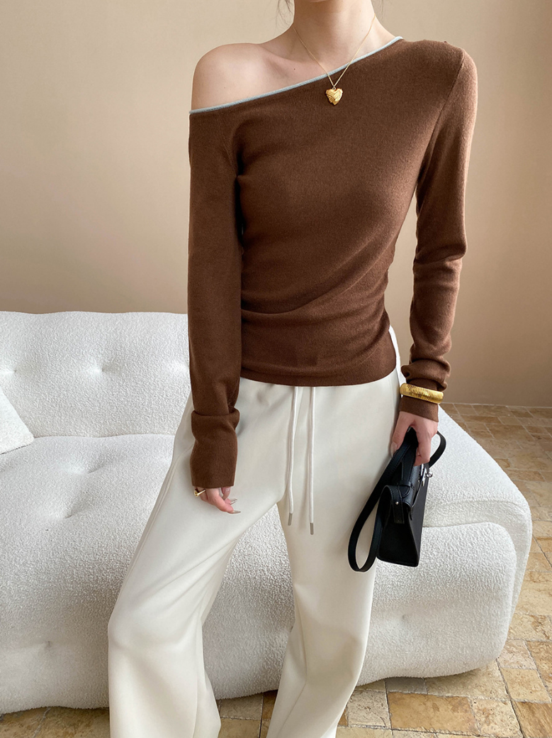 バイカラーワンショルトップス