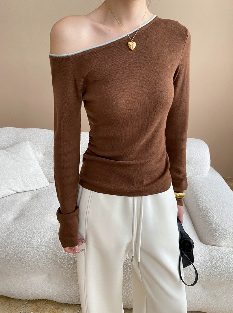 バイカラーワンショルトップス