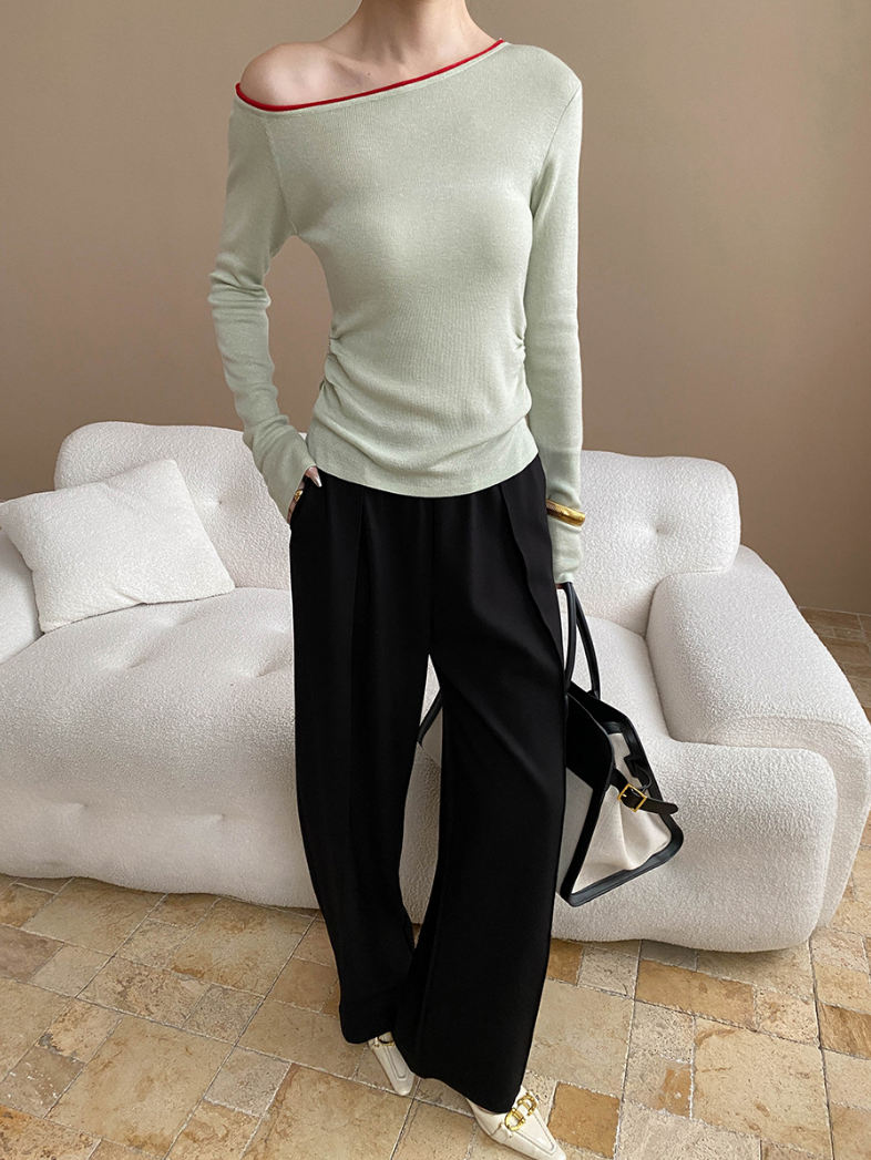 バイカラーワンショルトップス