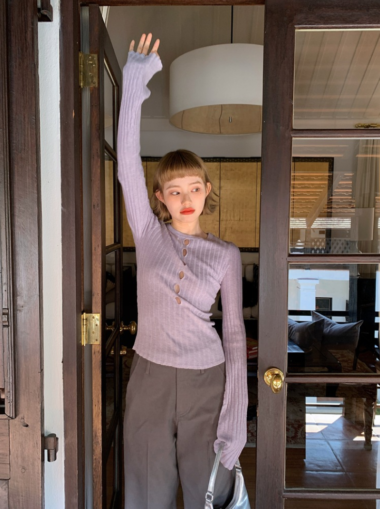 Set fair対象 | 27日(金)0:00~【即納】フロントカットアウトリブニットトップス