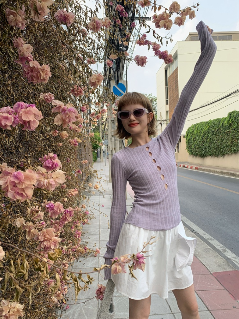 Set fair対象 | 27日(金)0:00~【即納】フロントカットアウトリブニットトップス