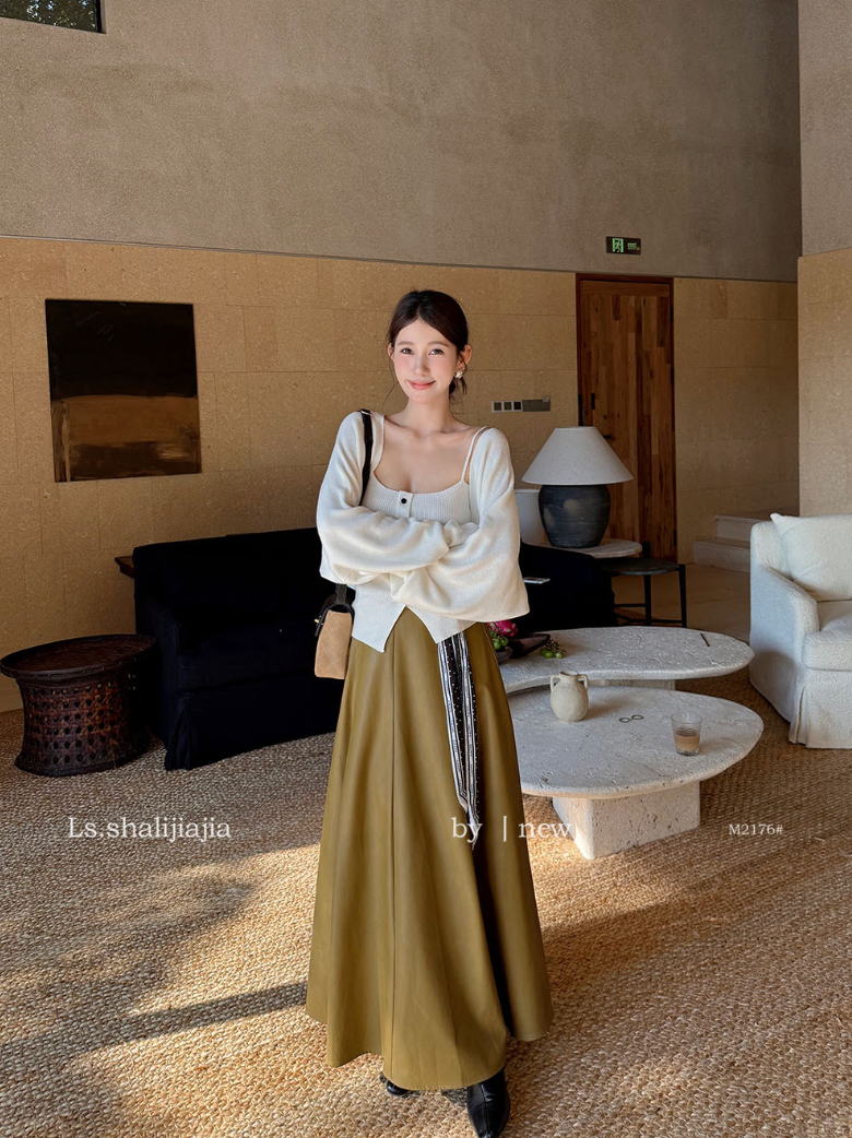 【即納】カーディガンセットリブキャミソール