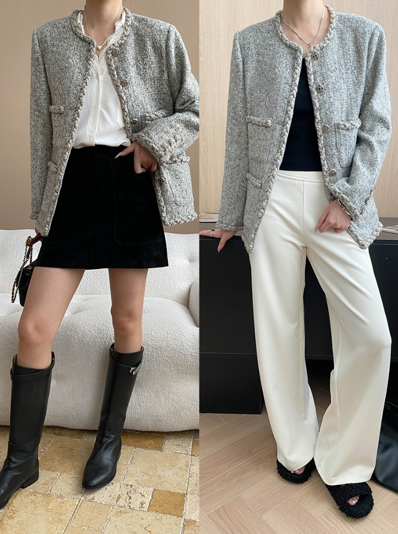 ツイードノーカラージャケット