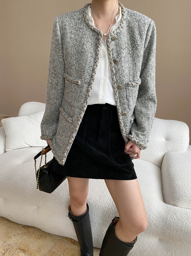 ツイードノーカラージャケット