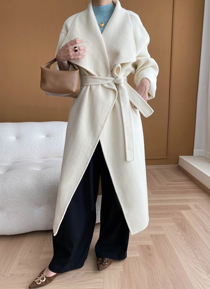 ウールブレンドオーバーサイズロングコート