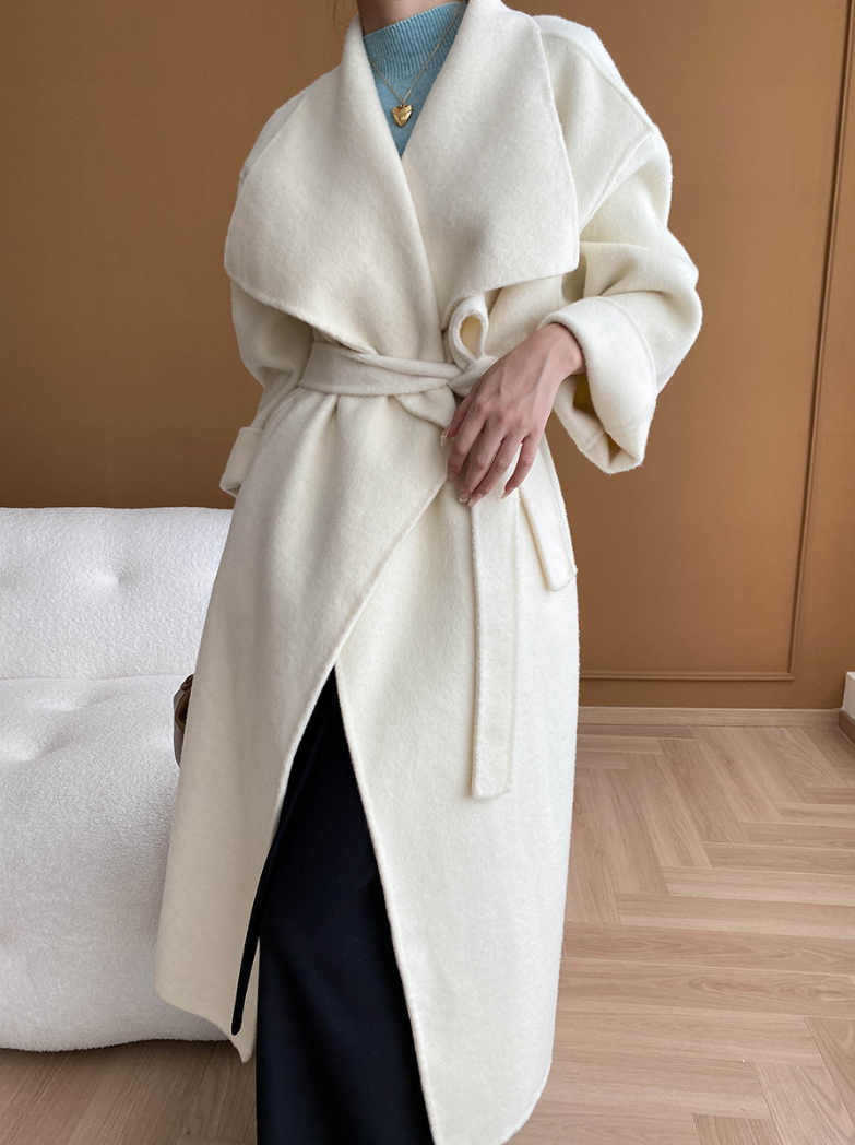 ウールブレンドオーバーサイズロングコート