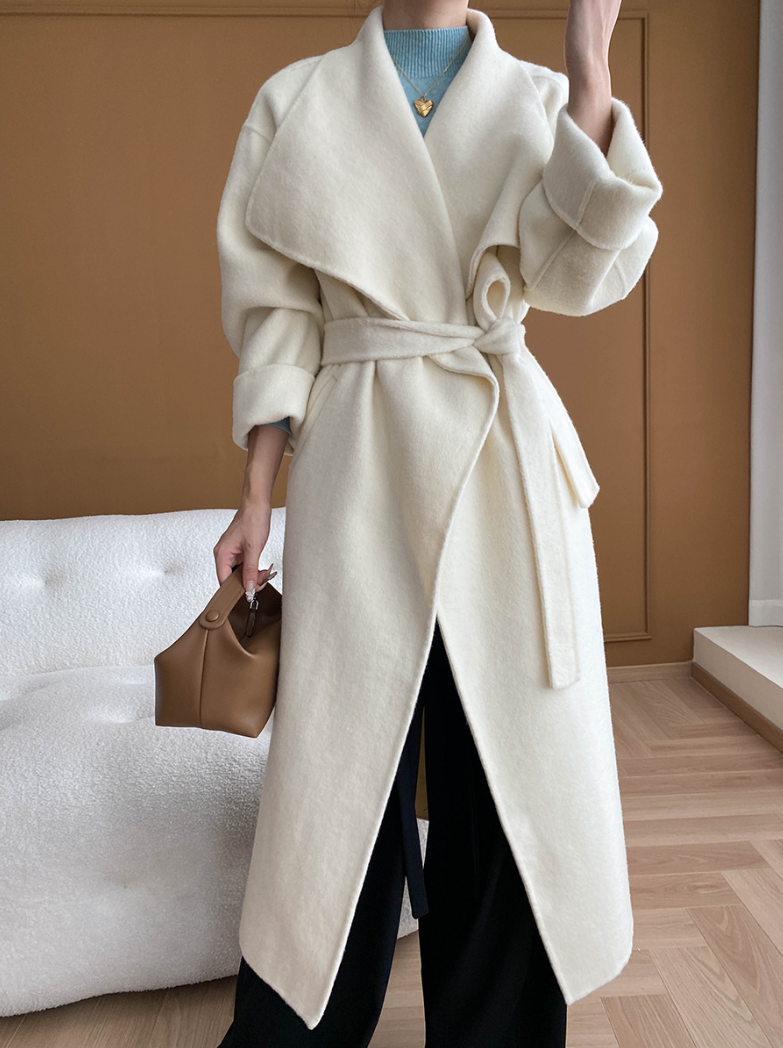 ウールブレンドオーバーサイズロングコート