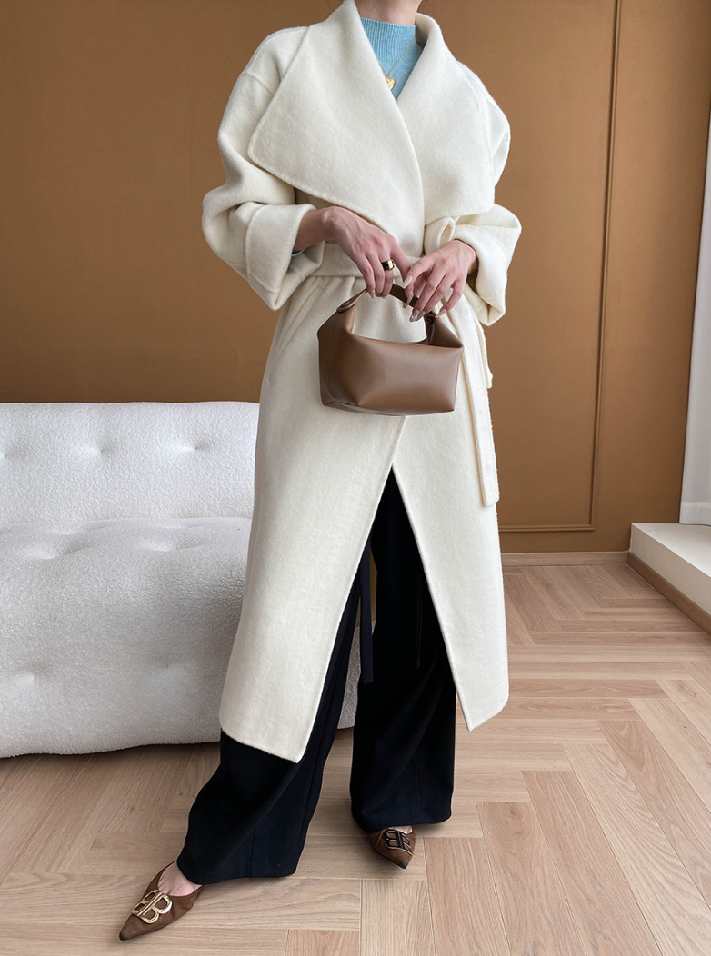 ウールブレンドオーバーサイズロングコート