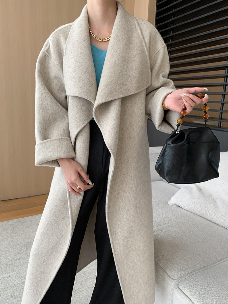 ウールブレンドオーバーサイズロングコート