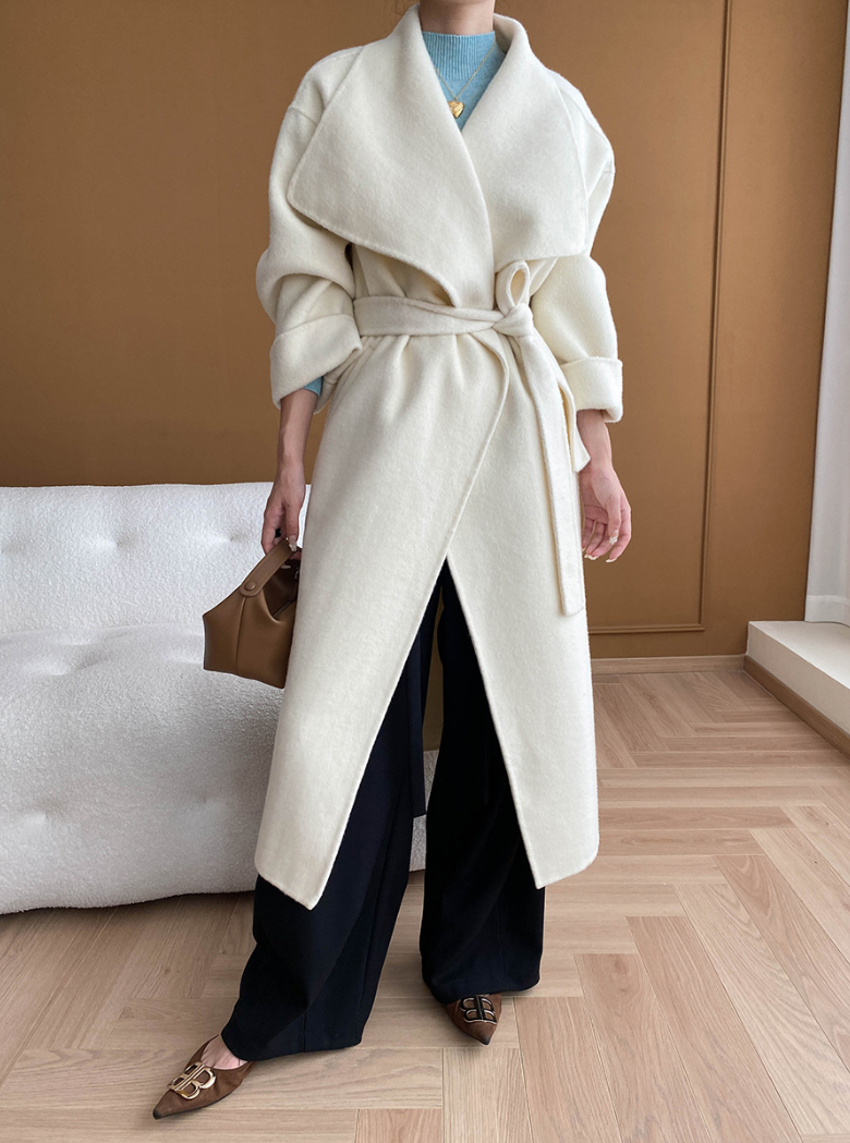 ウールブレンドオーバーサイズロングコート