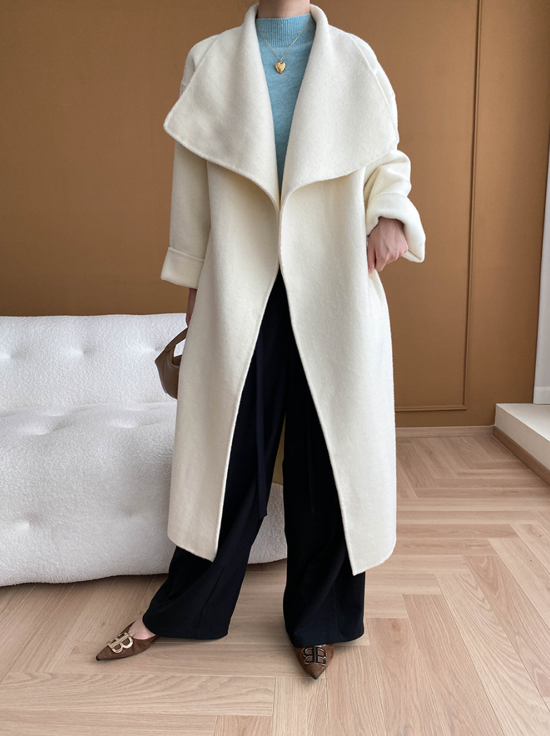 ウールブレンドオーバーサイズロングコート