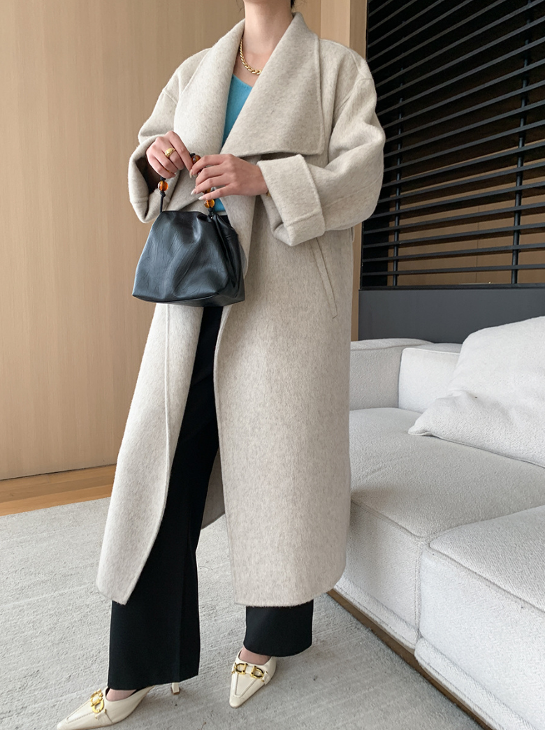 ウールブレンドオーバーサイズロングコート