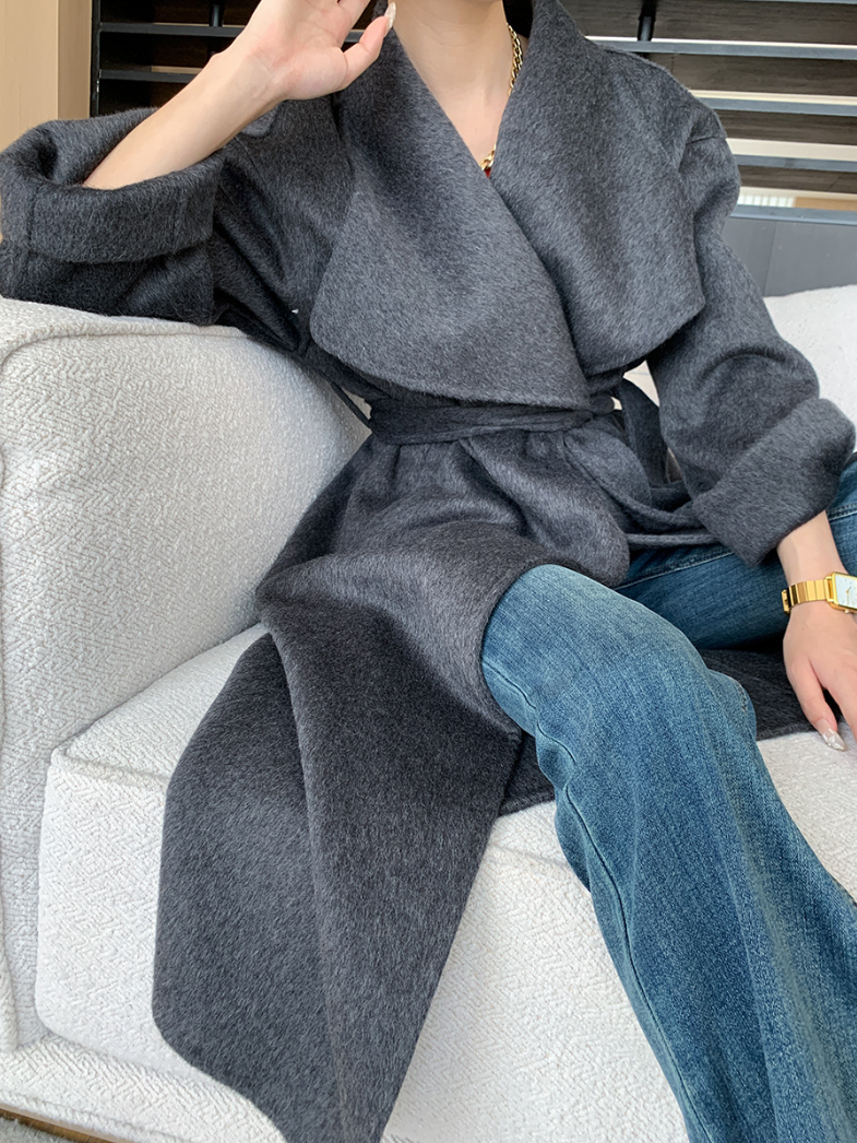 ウールブレンドオーバーサイズロングコート