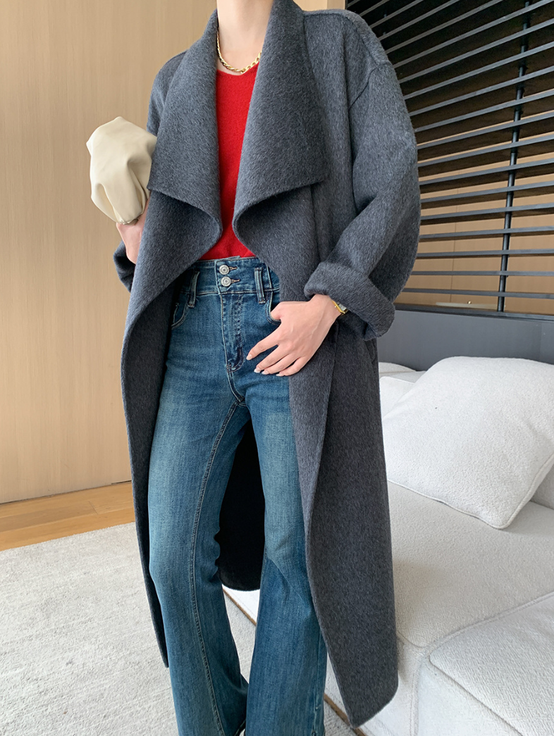 ウールブレンドオーバーサイズロングコート