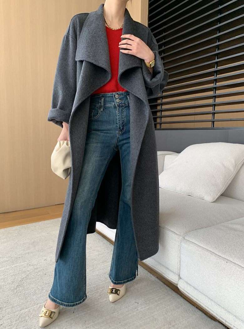 ウールブレンドオーバーサイズロングコート