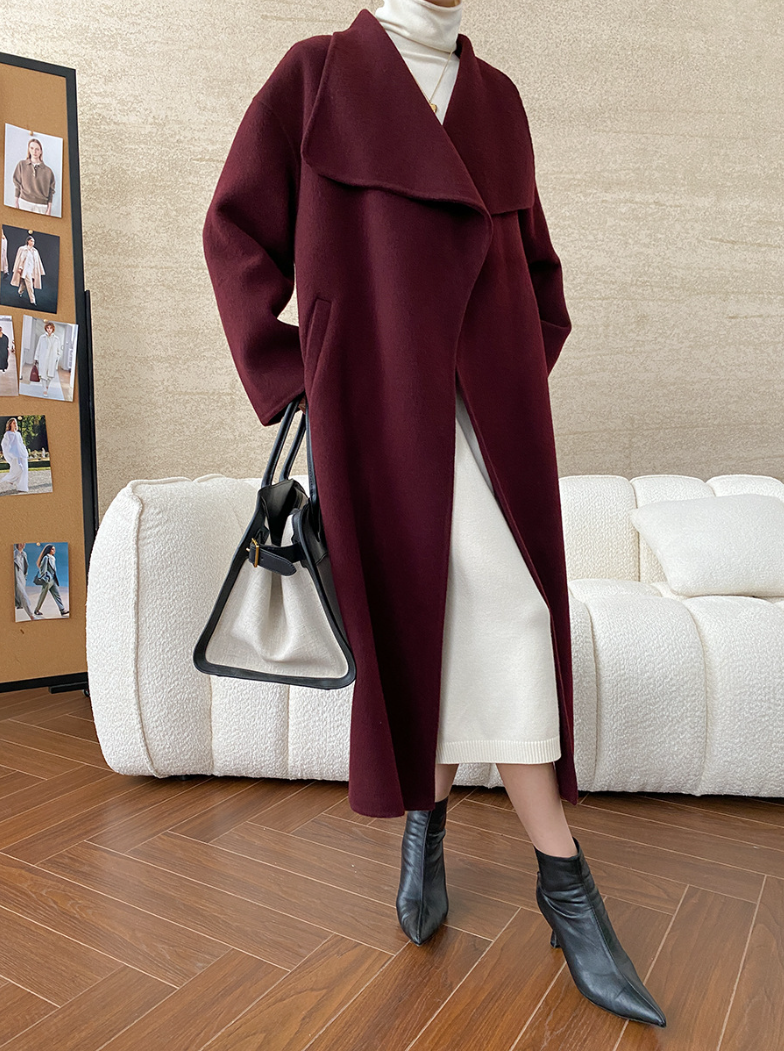 ウールブレンドオーバーサイズロングコート