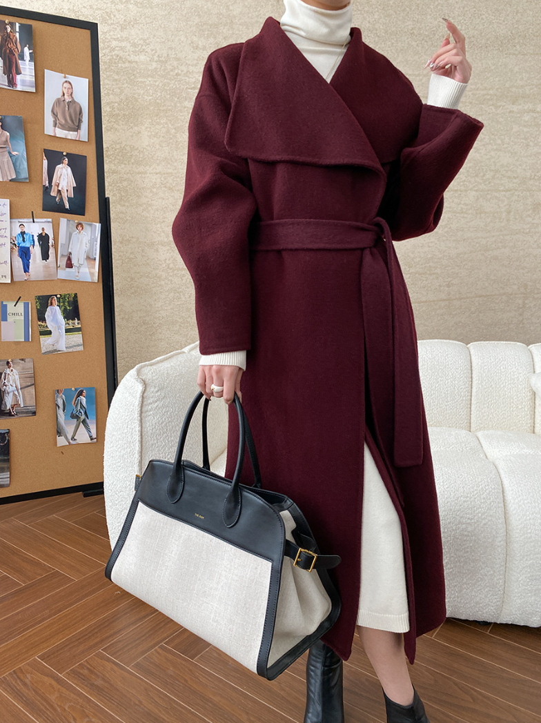 ウールブレンドオーバーサイズロングコート