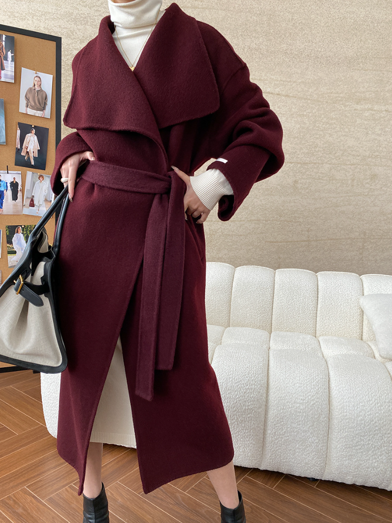 ウールブレンドオーバーサイズロングコート