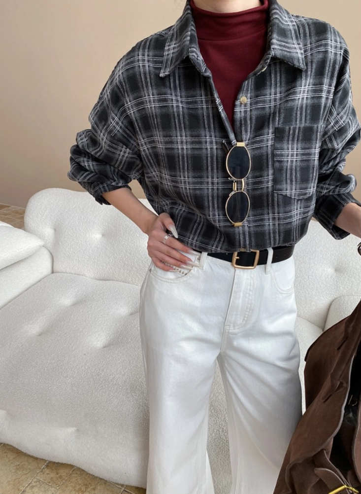 チェックオーバーサイズシャツ