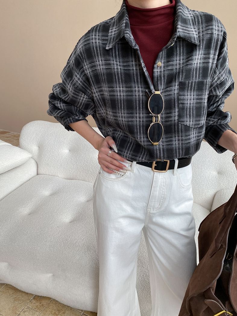チェックオーバーサイズシャツ