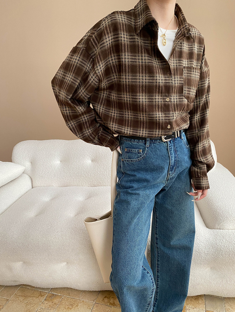 チェックオーバーサイズシャツ