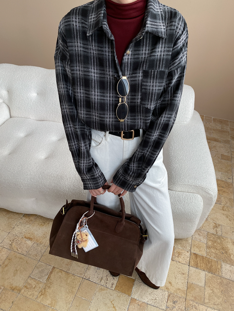 チェックオーバーサイズシャツ