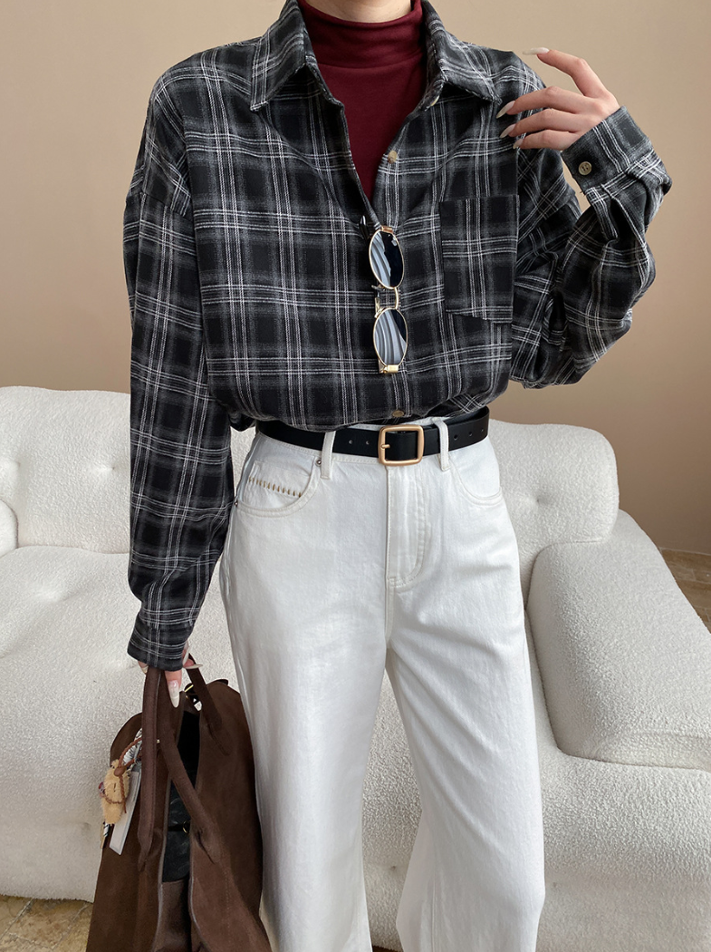 チェックオーバーサイズシャツ