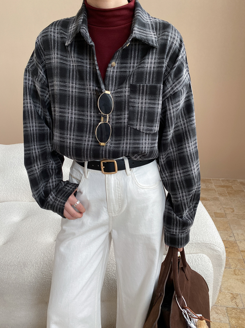 チェックオーバーサイズシャツ