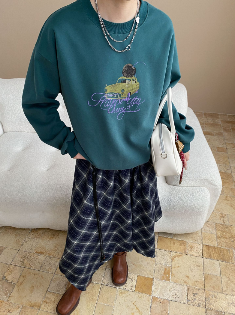 ヴィンテージ刺繍スウェットプルオーバー