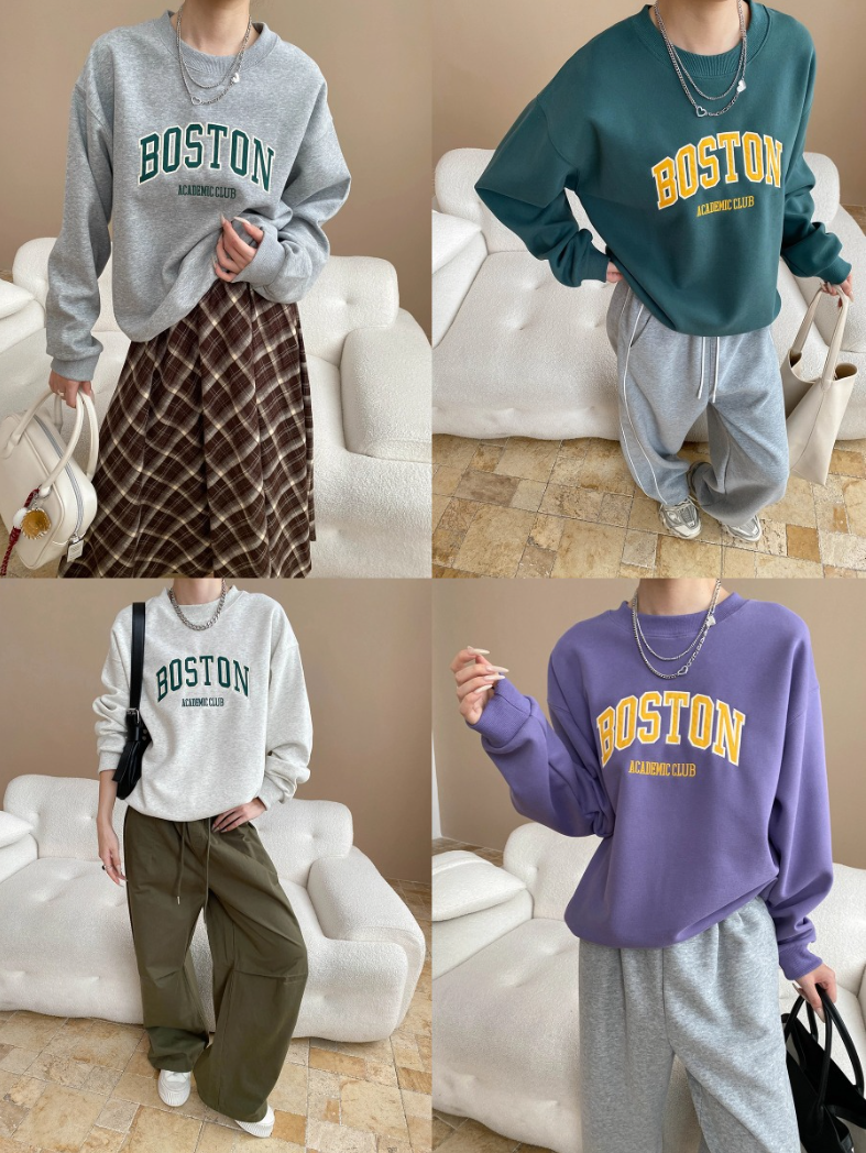 ボストンロゴオーバーサイズスウェット