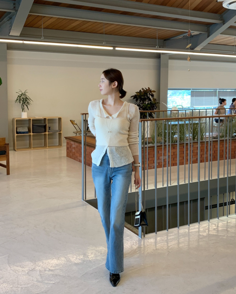 【即納】セミシアーカーデ×キャミソール セットトップス