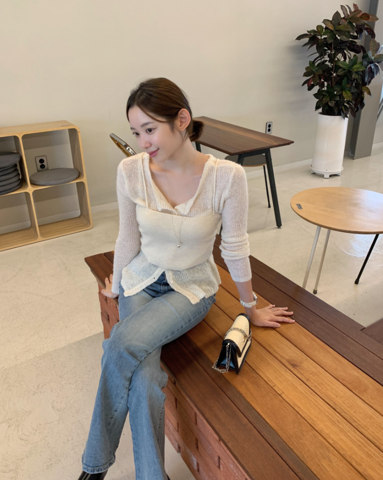 【一部即納】セミシアーカーデ×キャミソール セットトップス