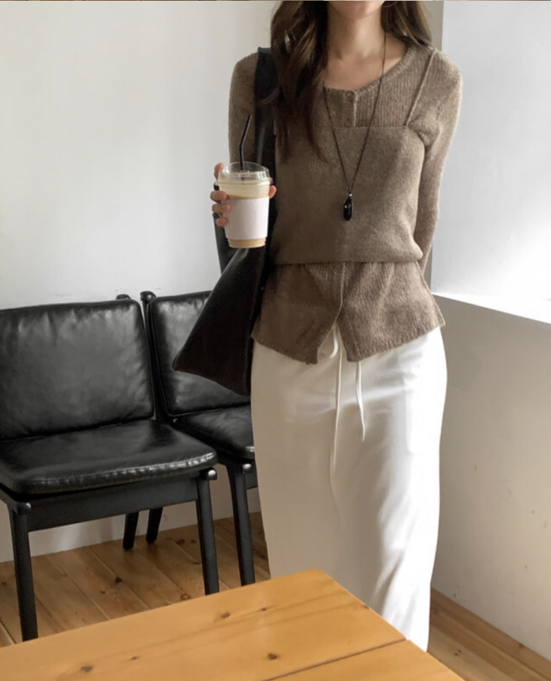 【一部即納】セミシアーカーデ×キャミソール セットトップス