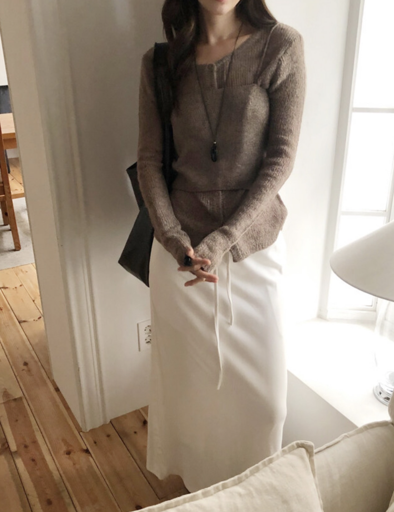 【即納】セミシアーカーデ×キャミソール セットトップス