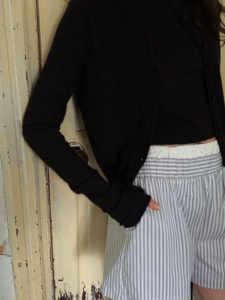 ボタンカーディガン×ノースリーブニット セットトップス