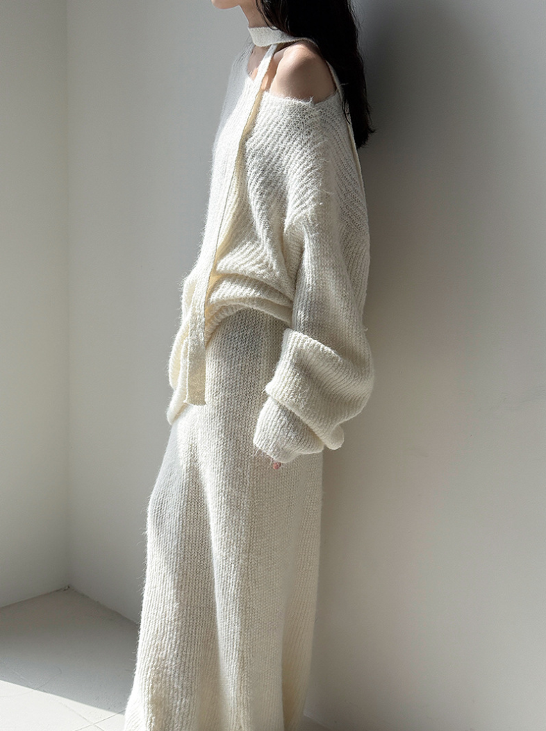 【即納】ルーズニットセットアップ