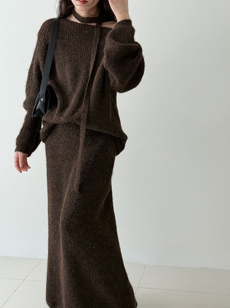 【一部即納】ルーズニットセットアップ