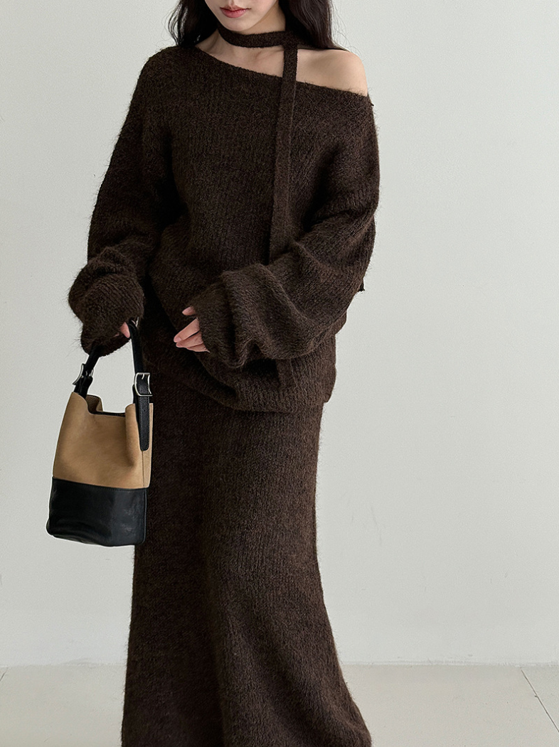 【即納】ルーズニットセットアップ