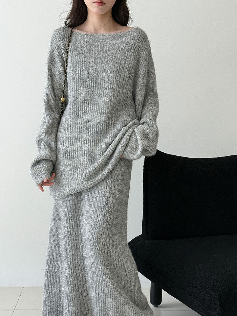 【即納】ルーズニットセットアップ