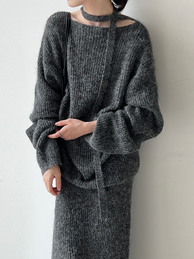 【即納】ルーズニットセットアップ