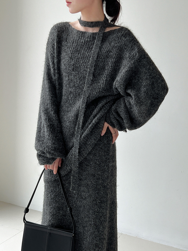 【即納】ルーズニットセットアップ