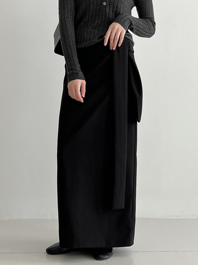 ウールライクラップロングスカート