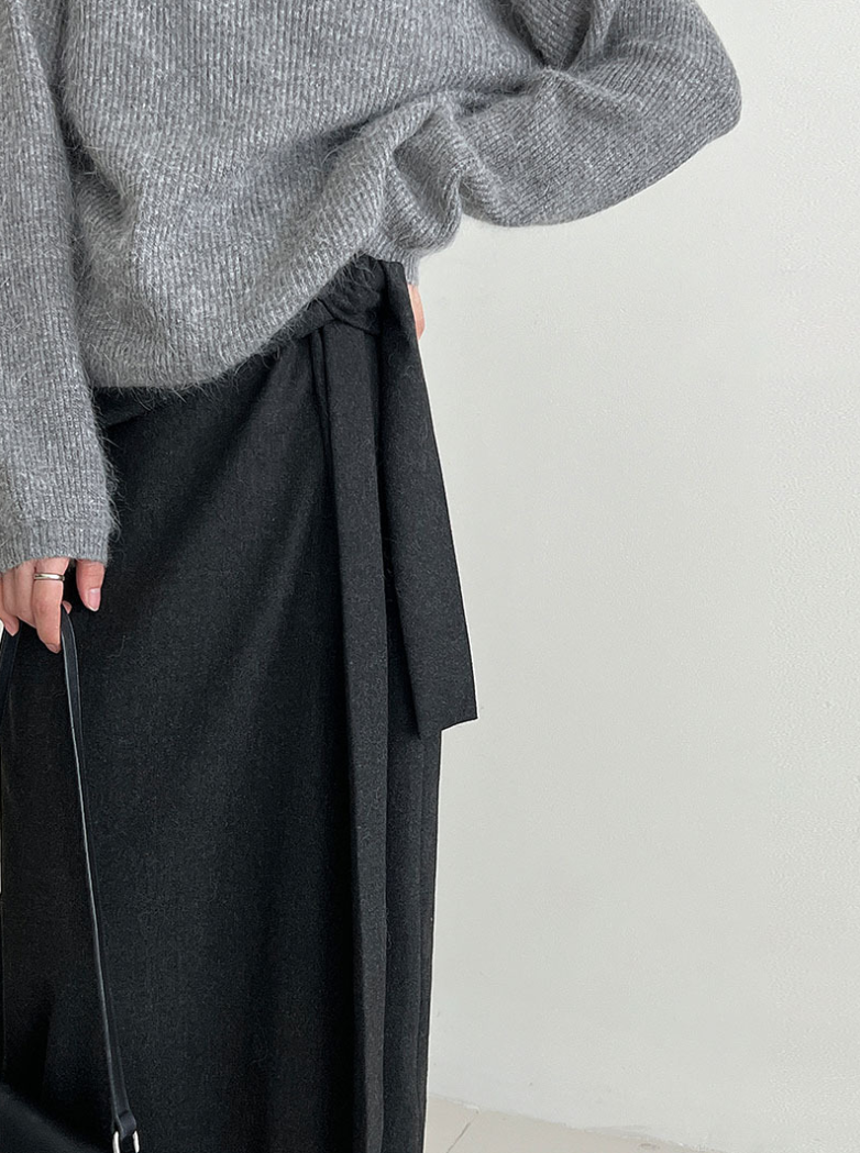 ウールライクラップロングスカート