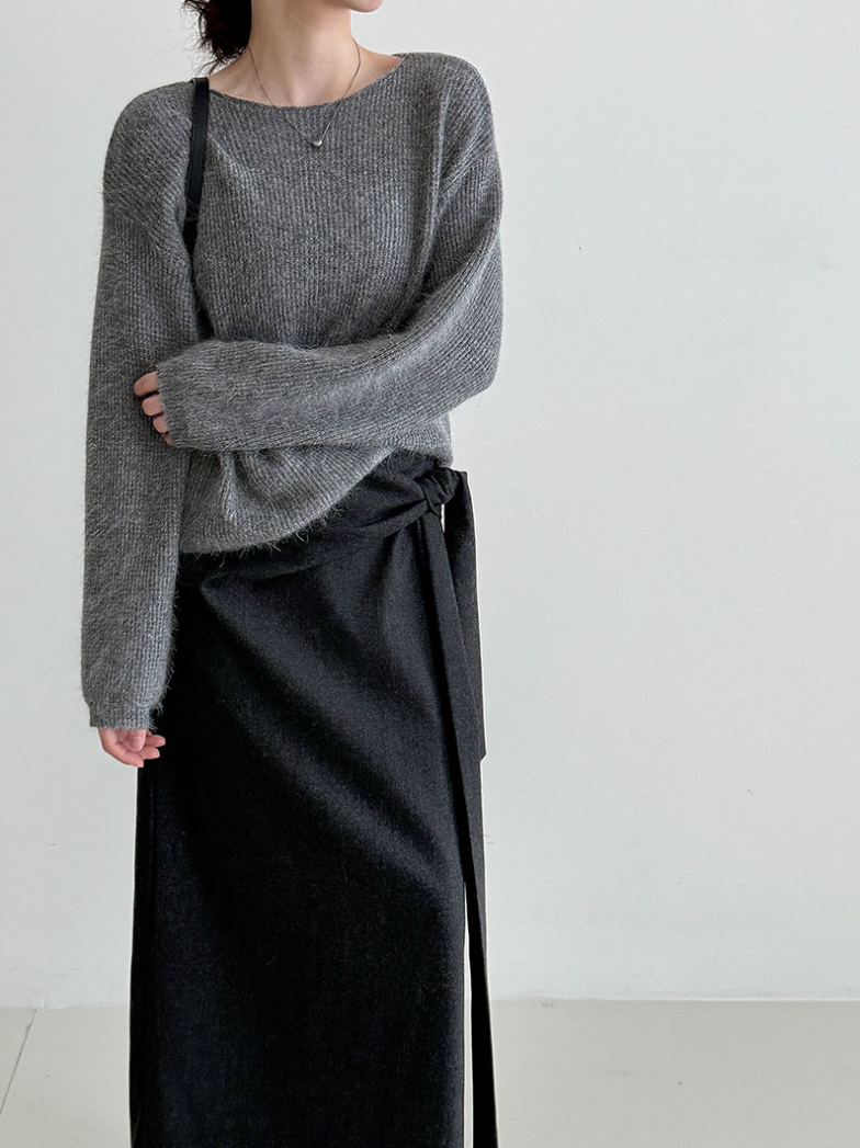 ウールライクラップロングスカート