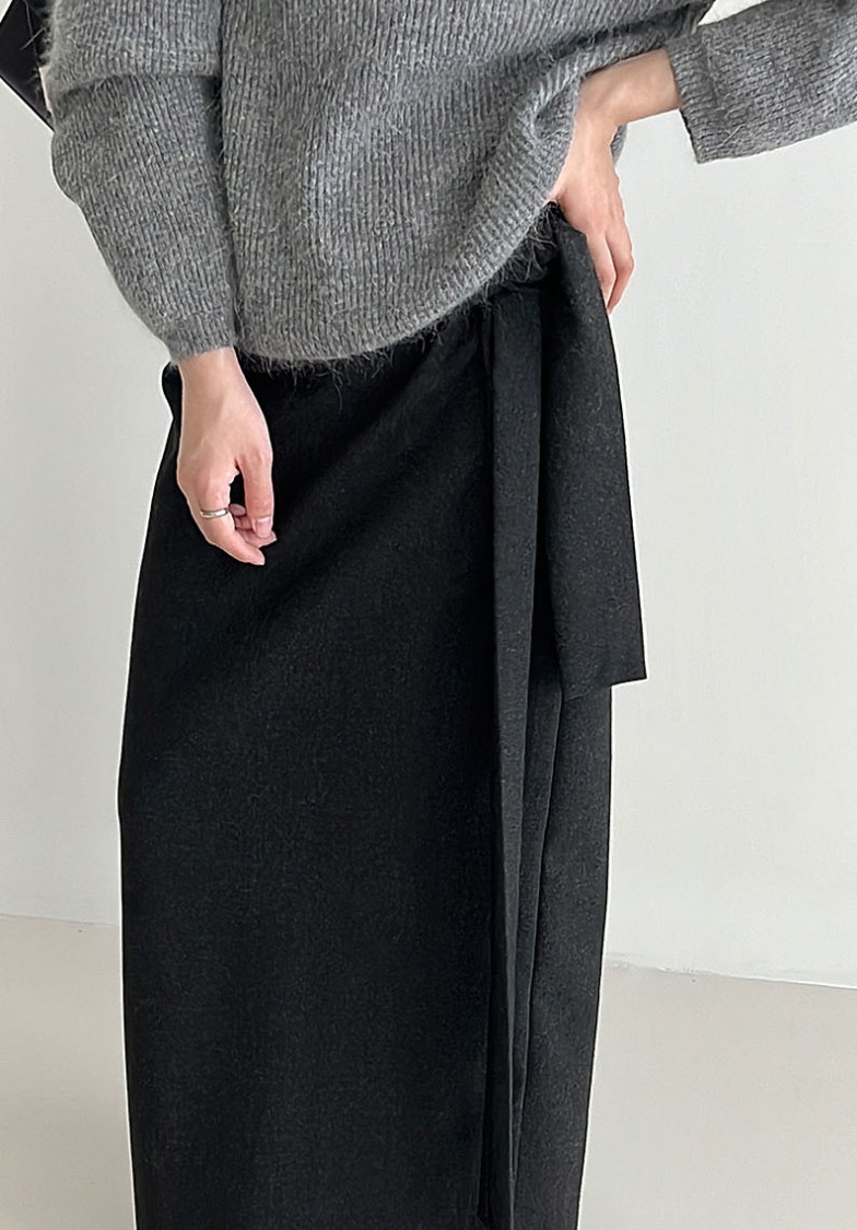 ウールライクラップロングスカート