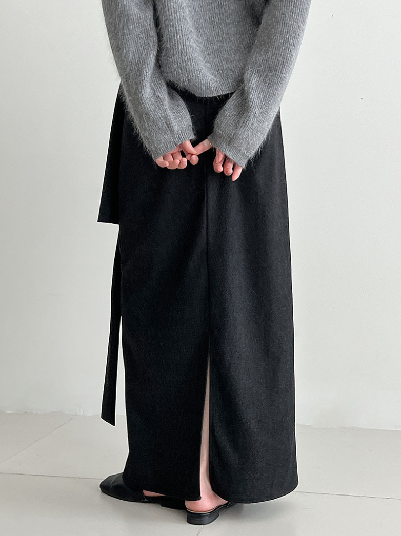 ウールライクラップロングスカート