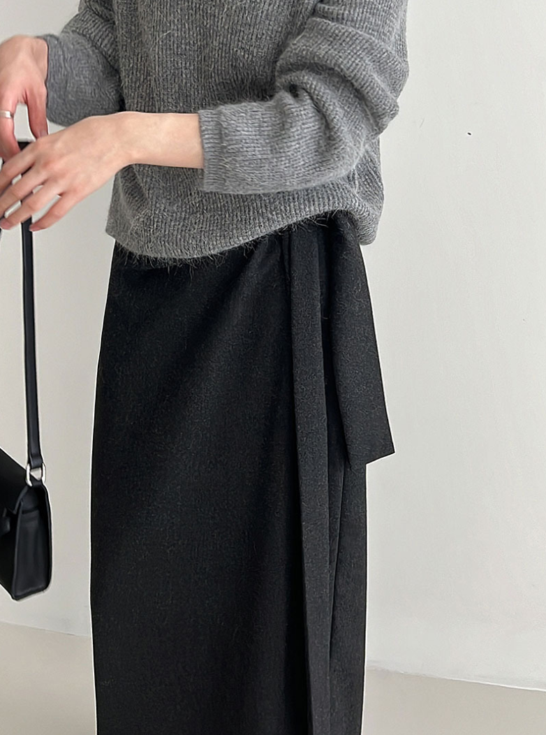 ウールライクラップロングスカート